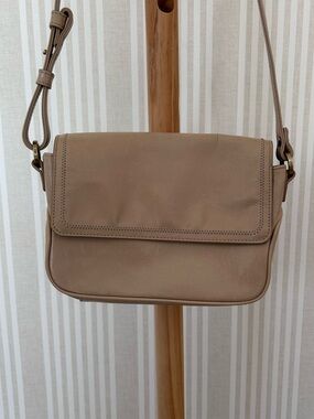 Hobo Crossbody Parchment Beige Genuine Leather Bag $258 MSRP